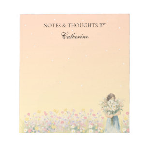 Sunset Wildflower Notepad/ Watercolor Floral Pad