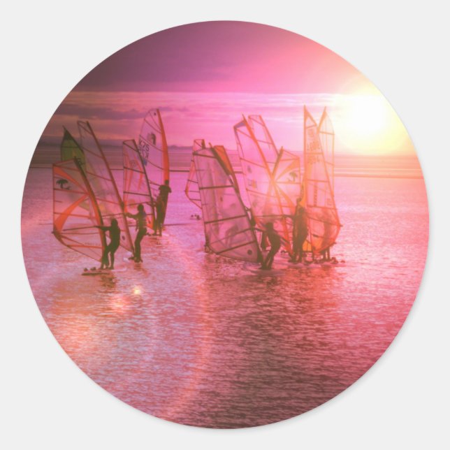 Sunset Windsurfing Sticker (Front)