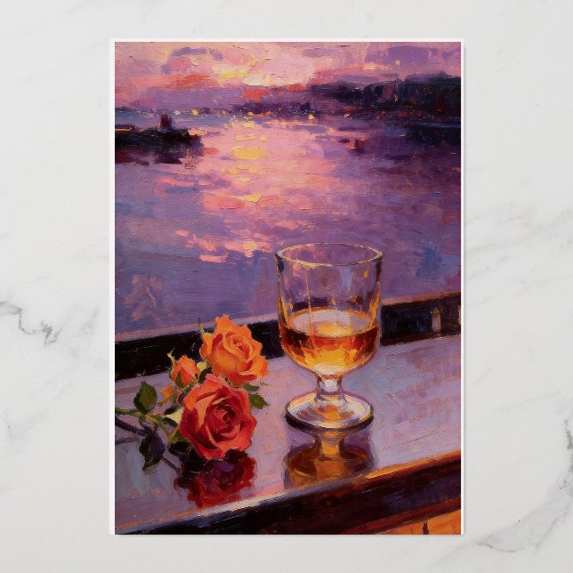 Sunset Wine & Roses Oil Painting (Front)