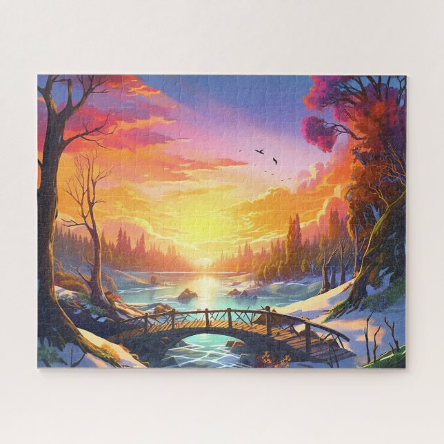 Sunset winter jigsaw puzzle (Horizontal)