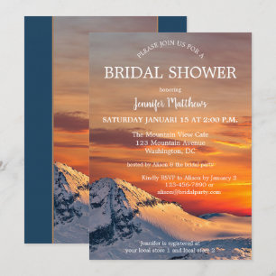 Sunset Winter Wonderland Bridal Shower Invitation