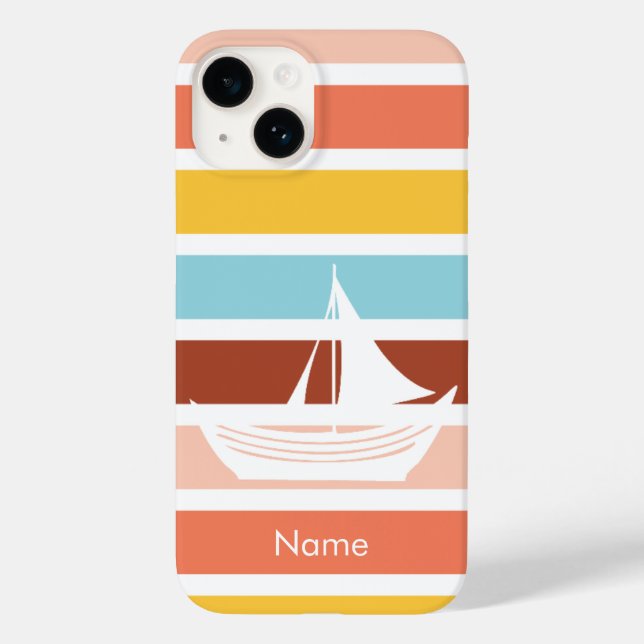 Sunset with boat iPhone / iPad case (Back)