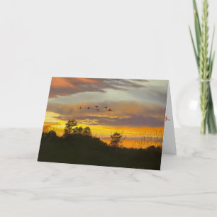 Sunset with Geese Encouraging Verse Card