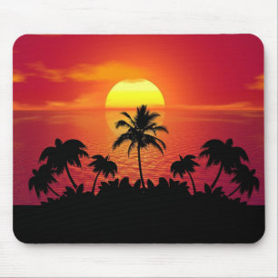 Sunset with Palm Trees Silhouette-16514 Mouse Mat