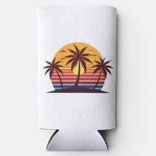 Sunset with Palm Trees Vector-98801 Seltzer Can Cooler
