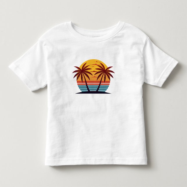 Sunset with Palm Trees Vector-98802 Toddler T-Shirt (Front)