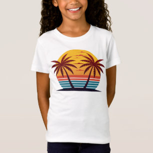 Sunset with Palm Trees Vector T-Shirt