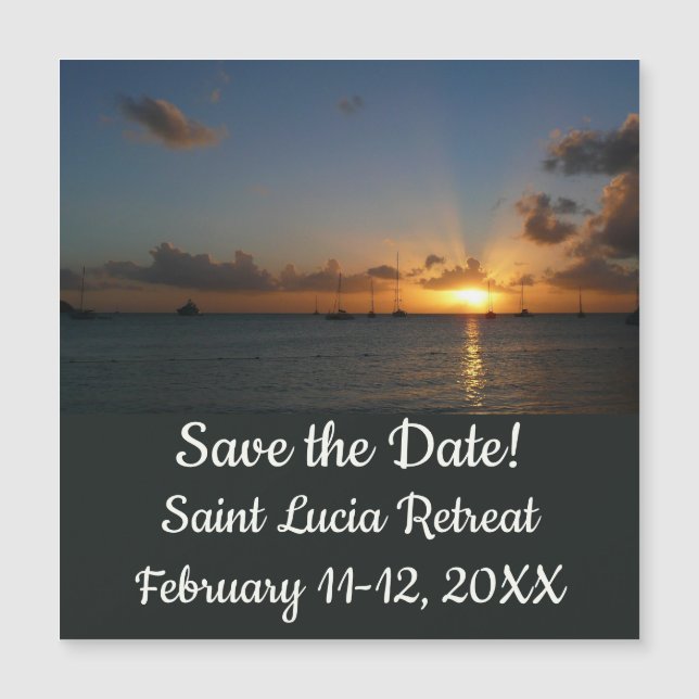 Sunset with Sailboats Save the Date (Front)