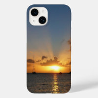 Sunset with Sailboats Tropical Landscape Photo