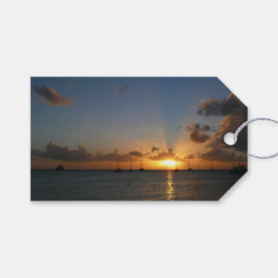 Sunset with Sailboats Tropical Landscape Photo Gift Tags