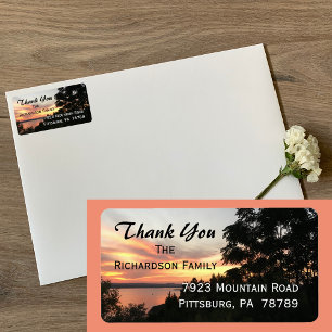 Sunset with Tree Sympathy Thank You Label