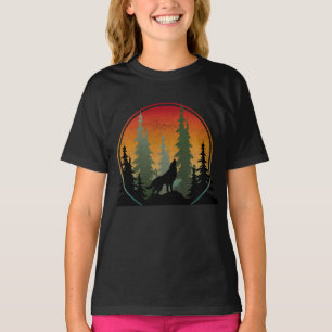 Sunset Wolf Nature Scenery T-Shirt