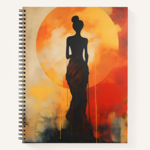 Sunset Woman Abstract Art Notebook