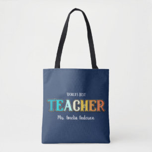 Sunset World's Best Teacher Appreciation Gift Tote Bag