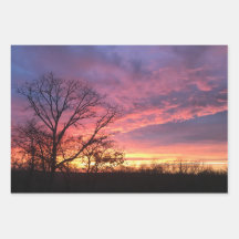 Sunset Wrapping Paper Flat Sheet Set of 3