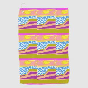 Sunset Yacht Waves  Golf Towel