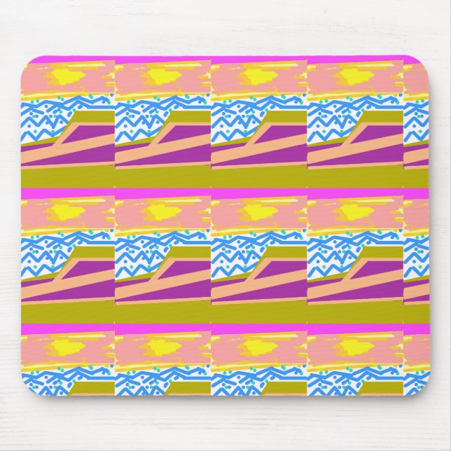 Sunset Yacht Waves  Mouse Mat (Front)