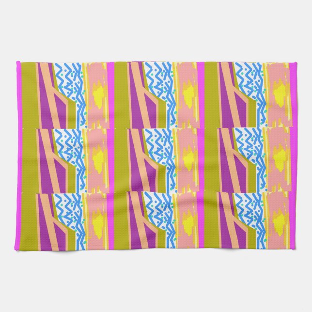 Sunset Yacht Waves Tea Towel (Horizontal)
