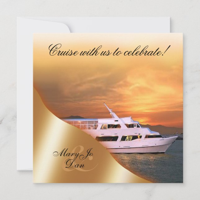 Sunset Yacht Wedding Nautical Invitation (Front)