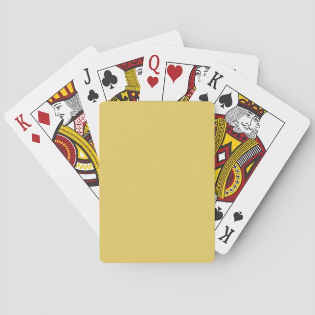 Sunset Yellow E6CB5F Colour - Add Your Name Option Playing Cards (Back)