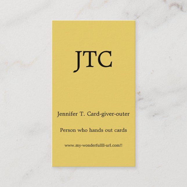 Sunset Yellow E6CB5F Monochrome Single Solid Colou Business Card (Front)