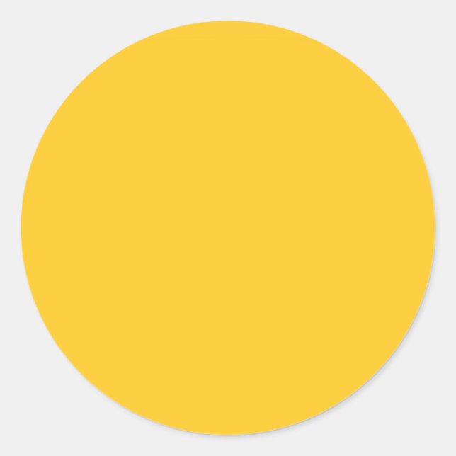Sunset Yellow Solid Colour Classic Round Sticker (Front)