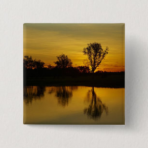 Sunset, Yellow Water Billabong 15 Cm Square Badge