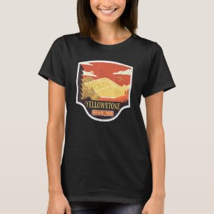 Sunset Yellowstone National Park Mountains Birds T-Shirt