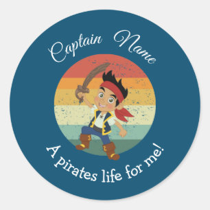 Sunset YOUNG Boy Party Pirate  Classic Round Stick Sticker