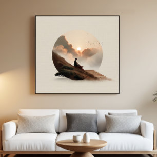 Sunset Zen Abstract Minimal Wall Art