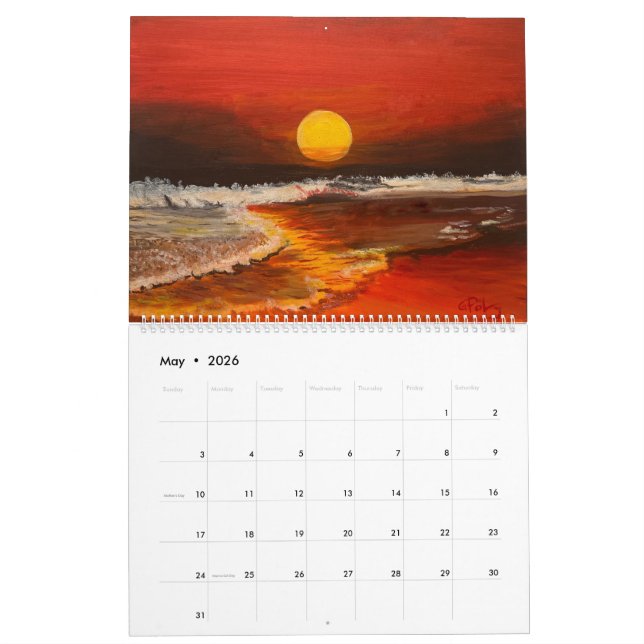 Sunsets by Artist Gary Poling Calendar (May 2026)