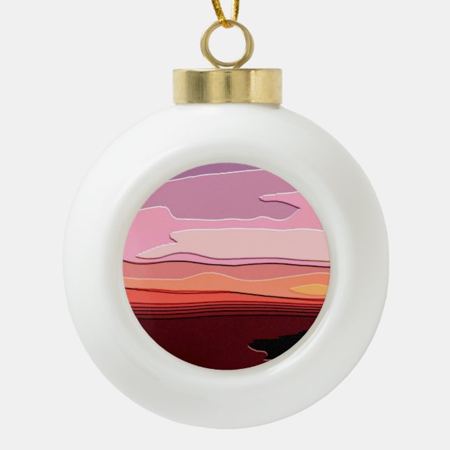 SUNSETS CERAMIC BALL CHRISTMAS ORNAMENT (Front)