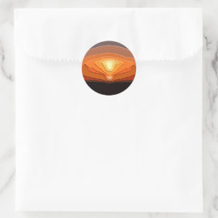 SUNSETS CLASSIC ROUND STICKER