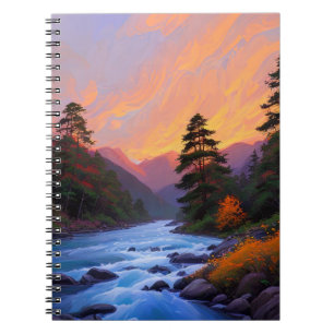 Sunset's Dance on the Stream Notebook