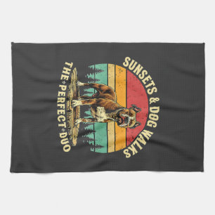 Sunsets & Dog Walks - The Perfect Duo Tea Towel
