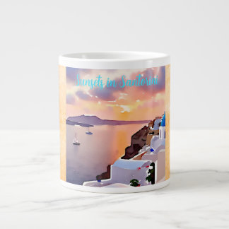 Sunsets in Santorini Large Coffee Mug
