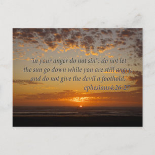 sunset's last moment with ephesians 4:26-27 postcard
