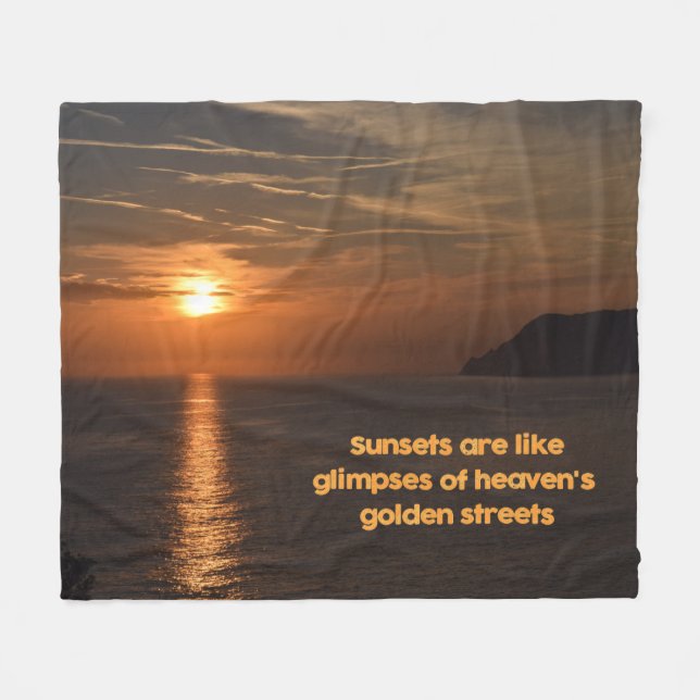 Sunsets Like Glimpses of Heaven's Golden Streets Fleece Blanket (Front (Horizontal))
