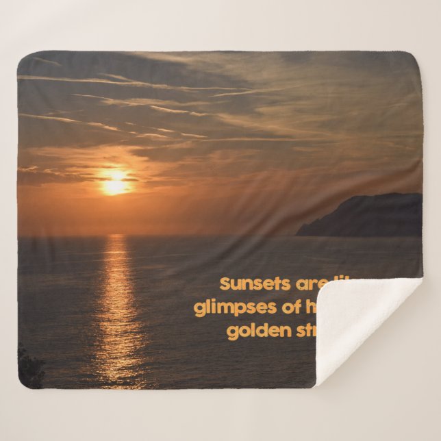 Sunsets Like Glimpses of Heaven's Golden Streets Sherpa Blanket (Front (Horizontal))