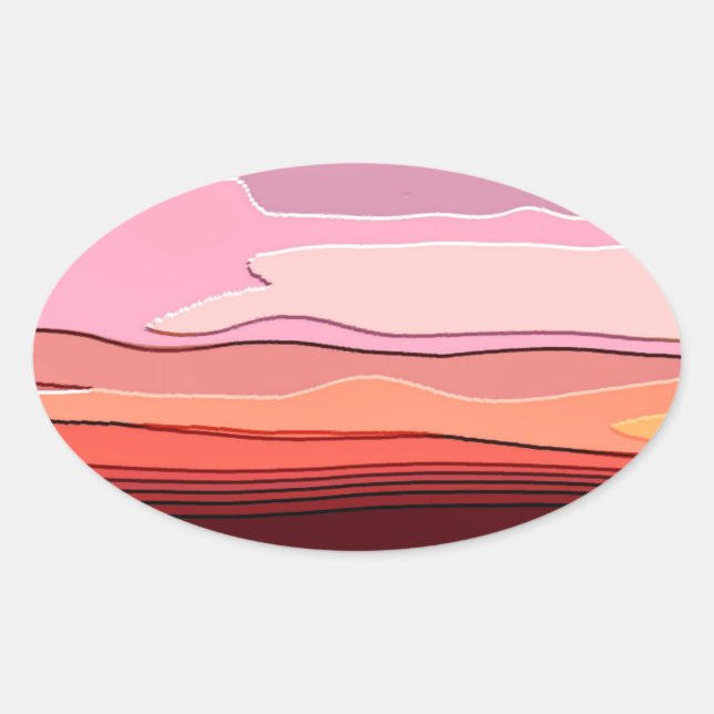SUNSETS OVAL STICKER (Front)