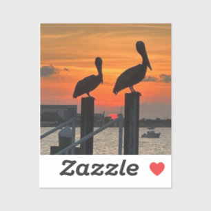 Sunsets & Pelicans on vinyl stickers