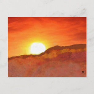 Sunsetting Over the Mountains,  Postcard