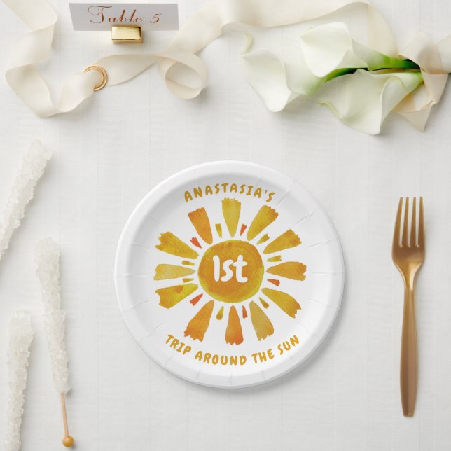 Sunshine 1ST birthday Paper Plate (Wedding)