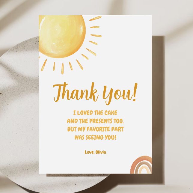 Sunshine 1st Birthday Thank You Card (Creator Uploaded)