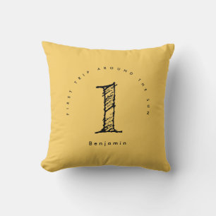 sunshine 1st birthday watercolor sun  cushion