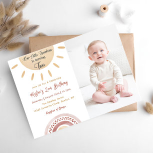 Sunshine 2nd Birthday Our Little Sunshine Photo Invitation