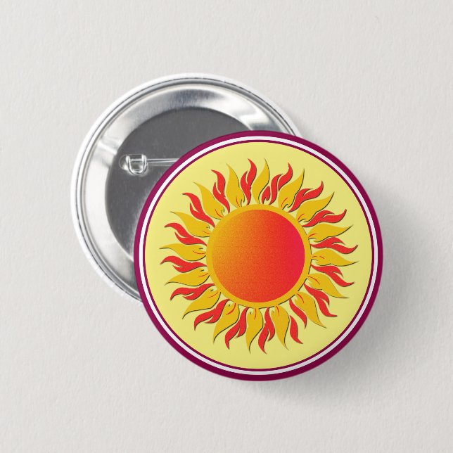 Sunshine 6 Cm Round Badge (Front & Back)