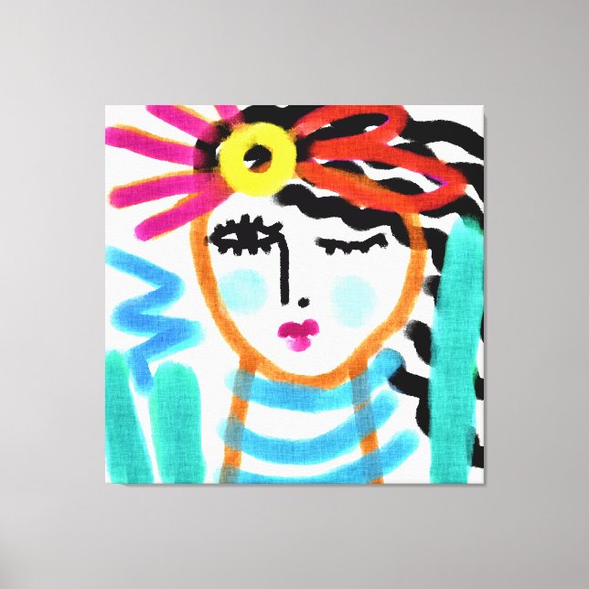 Sunshine Abstract Digital Portrait of a Woman Canvas Print (Front)