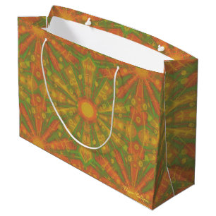 "Sunshine" abstract pattern in orange and yelllow Large Gift Bag