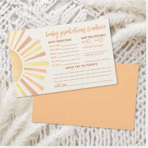 Sunshine Advice Predictions Card Sun Baby Shower
